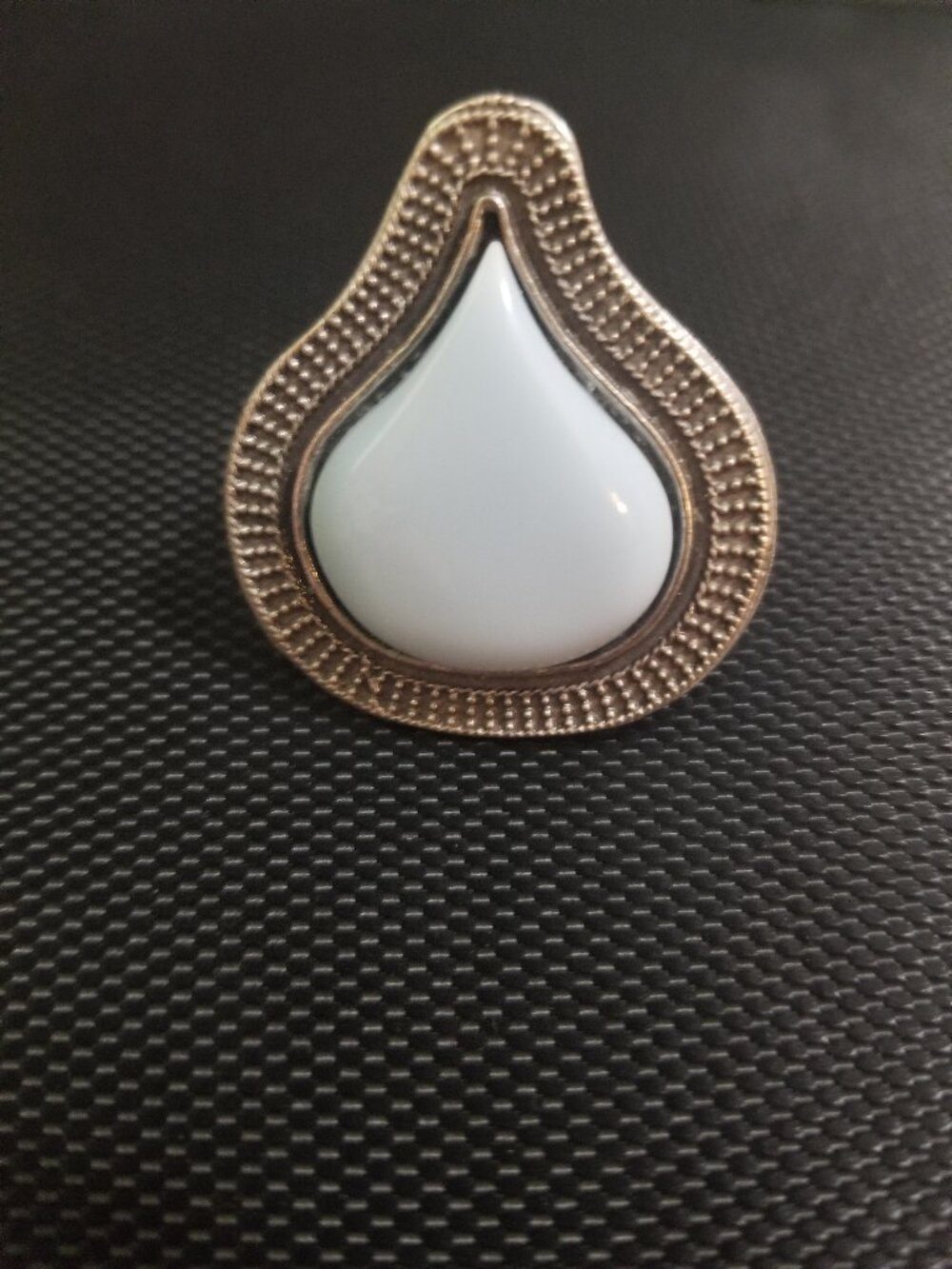 Vintage Reversible Light Blue Enamel Adjustable (OS) Ring